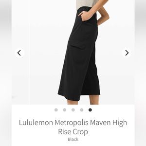 LULULEMON BLACK METROPOLIS MAVEN HIGH RISE CROP (cutest things I’ve ever seen!)